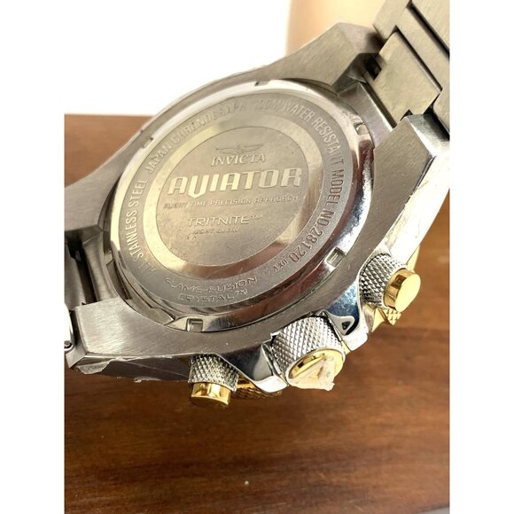 Invicta Men's Watch 28120 Aviator Chronograph Quartz Two Tone Stainless Steel - Picture 7 of 15